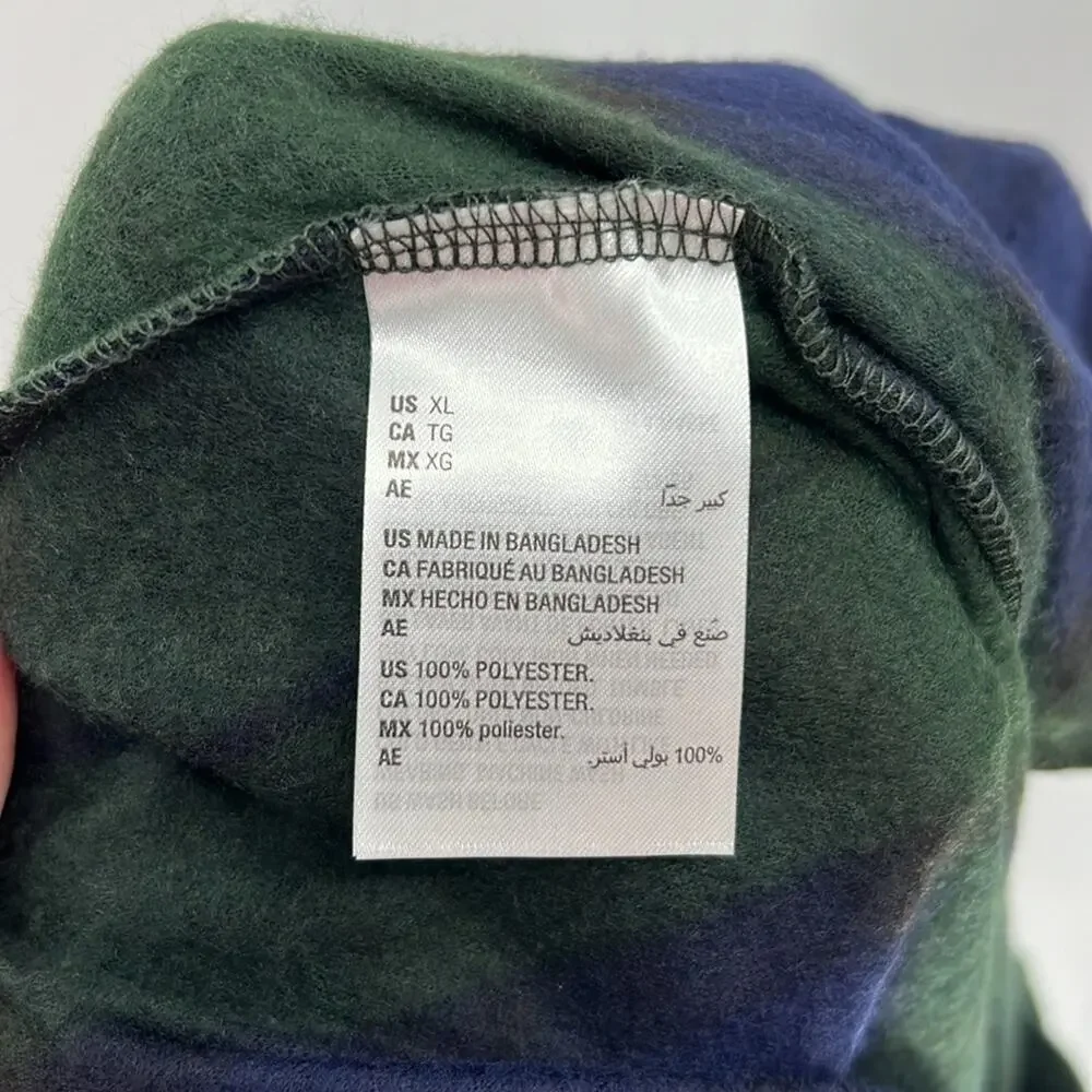 Club Room Men's Fleece Pajama Pants - Green/Blue Plaid - XL - NWT